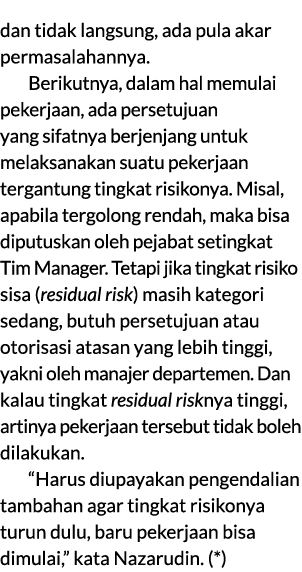 dan tidak langsung, ada pula akar permasalahannya. Berikutnya, dalam hal memulai pekerjaan, ada persetujuan yang sifa...