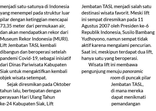 menjadi satu satunya di Indonesia yang menempel pada struktur luar pilar dengan ketinggian mencapai 73,35 meter dari ...