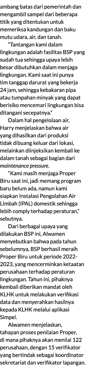 ambang batas dari pemerintah dan mengambil sampel dari beberapa titik yang ditentukan untuk memeriksa kandungan dan b...