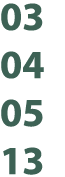 03 04 05 13 