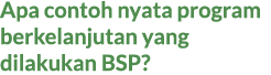 Apa contoh nyata program berkelanjutan yang dilakukan BSP?