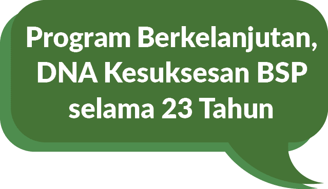Program Berkelanjutan, DNA Kesuksesan BSP selama 23 Tahu