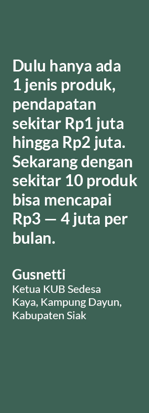 Dulu hanya ada 1 jenis produk, pendapatan sekitar Rp1 juta hingga Rp2 juta. Sekarang dengan sekitar 10 produk bisa me...
